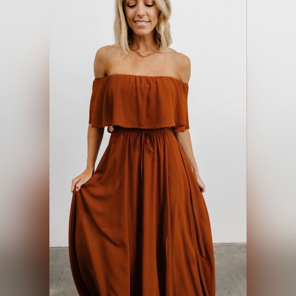 Baltic Born Victoria Off Shoulder Maxi Dress, Spice, Size XL - Picture 4 of 14